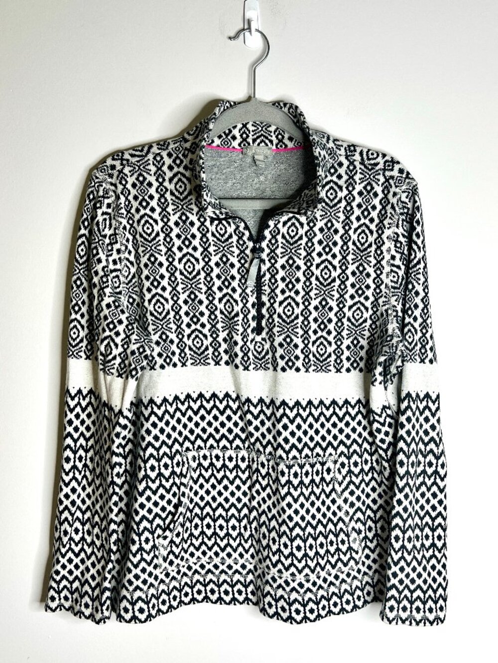 Talbots Fair Isle Half Zip Pullover Cozy Outdoor Cabincore Apres Ski Sz Large - Picture 3 of 6